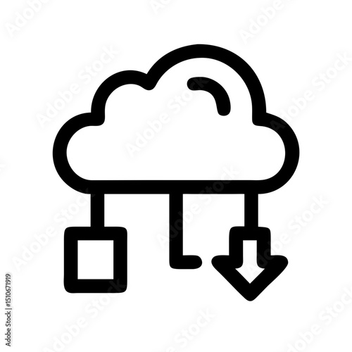 cloud network data storage icon design