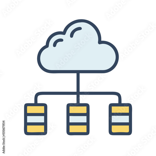 cloud network data storage icon design