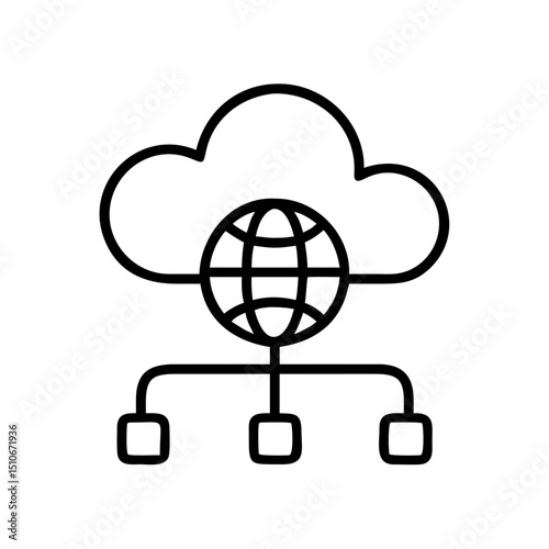 cloud network data storage icon design