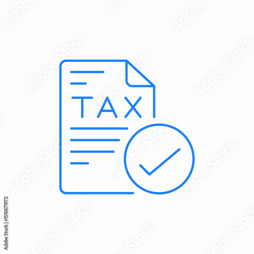 tax document complete icon sign vector