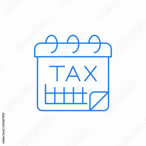 tax calendar icon sign vector