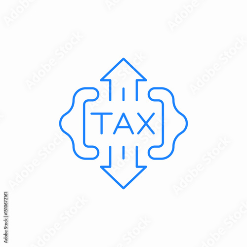 tax fluctuation arrows icon sign vector