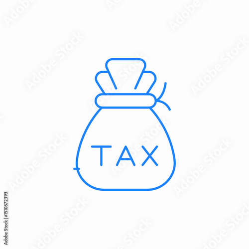 tax money bag icon sign vector