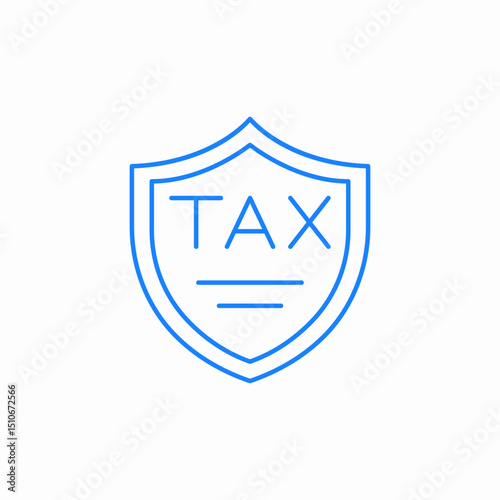 tax protection shield icon sign vector