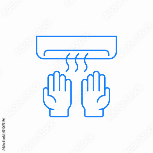 warm hands heater icon sign vector