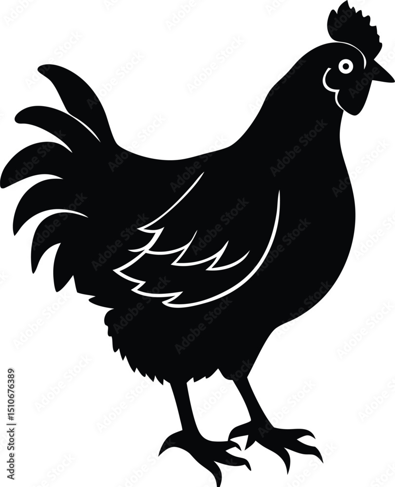 Fototapeta premium Hen Chicken silhouette Designs 