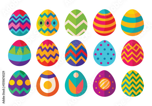 Colorful Easter Eggs A Collection of Festive Patterns and Designs