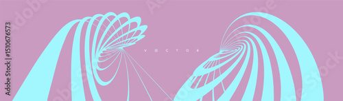 Abstract digital waveform. Sound wave of deformed stripes. 3d vector illustration for business, science or technology.