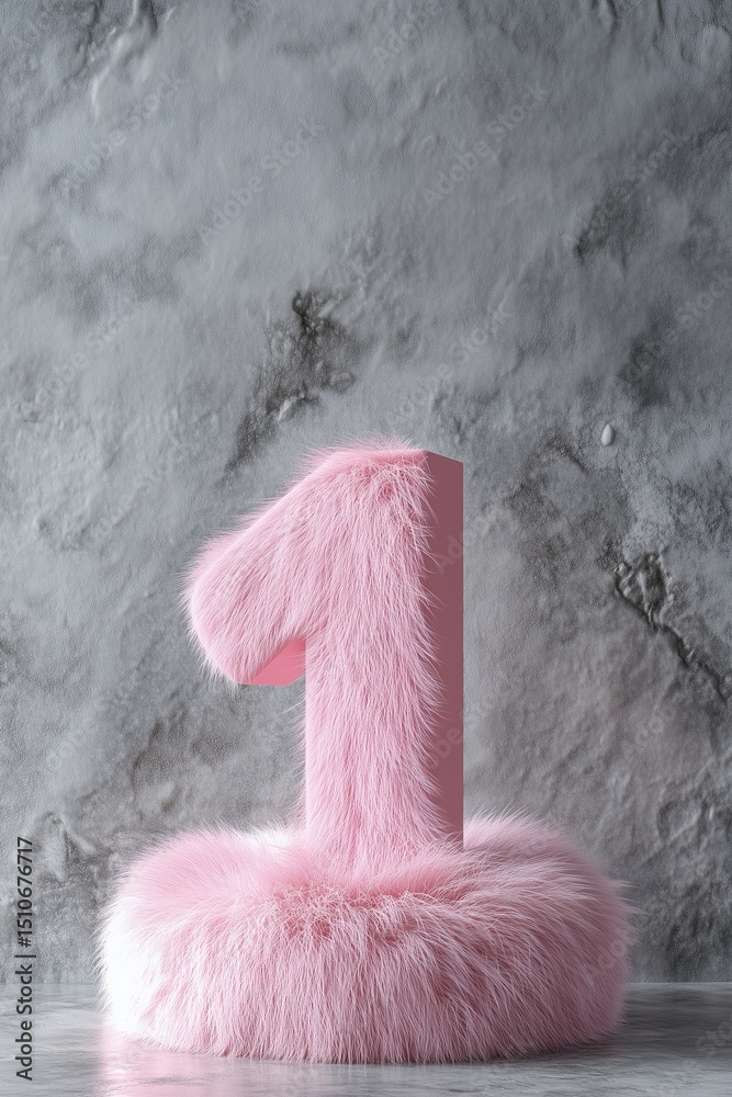 Fototapeta premium pink number one