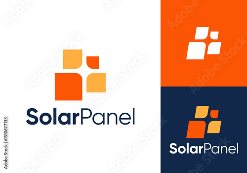 solar panel energy logo. solar tech electric vector design concept	
