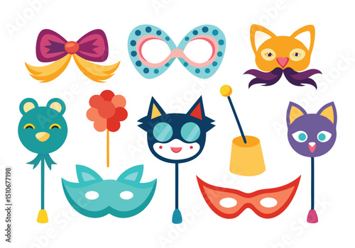 Cute Animal Masks and Party Favors Fun Illustrations for Kids