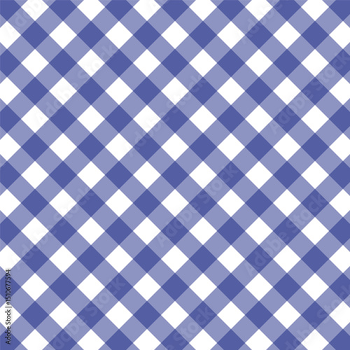 2 Color Horizontal, Vertical, Diagonal Plaid Seamless Pattern | Checkered Background Design for Fabric, Digital Print, Wallpaper and Textile
