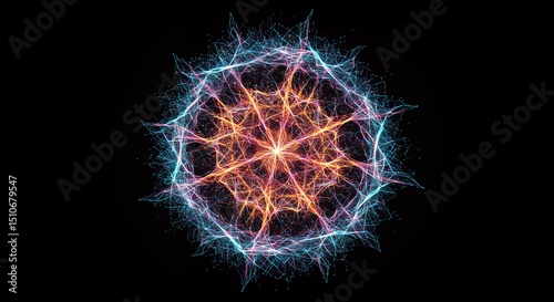 Abstract Digital Artwork on Black Background