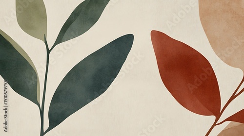 Abstract botanical leaves pattern
