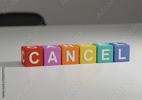 Cancel blocks colorful toy blocks cancellation policy cancel culture cancel subscription concept 100 photo