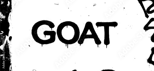 graffiti goat abbreviation sprayed in black over white 