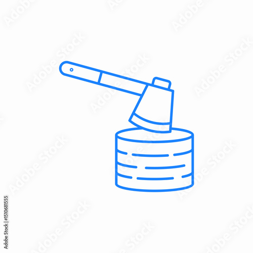 axe on log icon sign vector