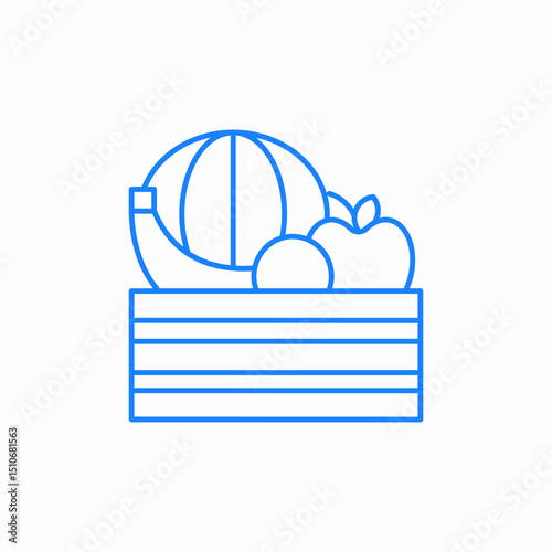 basket of fruits icon sign vector