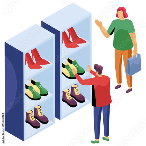 Premium download illustration of shoe racks 