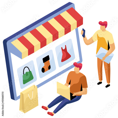 Modern design illustration of online products 