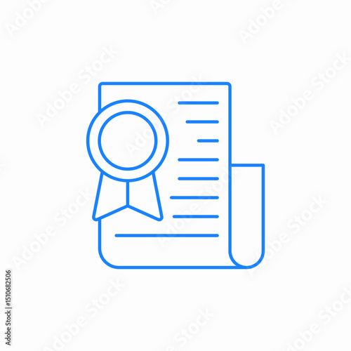 certified document icon sign vector