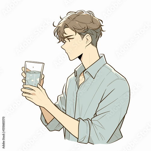 Man holding cocktail glass