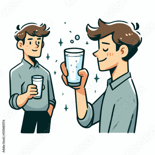  Young man holding fizzy drink