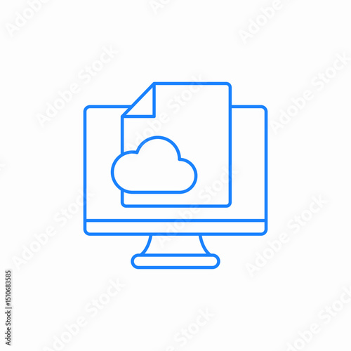 computer cloud storage icon sign vector