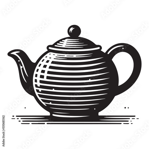 Ceramic teapot vector illustration