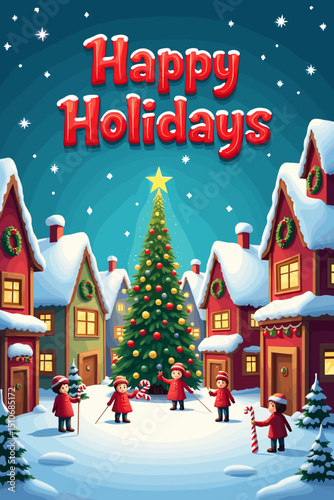 Wallpaper Mural christmas music poster, christmas party poster, christmas poster background, santa poster, happy holidays poster, christmas poster greeting card, christmas, winter, holiday, landscape, illustration, x Torontodigital.ca
