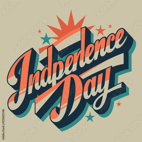 Independence Day vintage typography with patriotic flair vector illustration