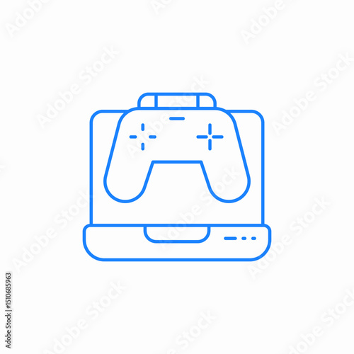 gamepad laptop icon sign vector