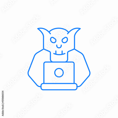 hacker goblin laptop icon sign vector