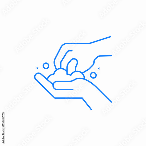 hand soap bubbles icon sign vector