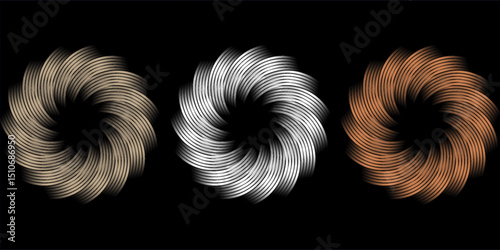 Gold, silver and bronze metal circle frames 3d vector realistic illustration. First, second and third place medals or buttons isolated on white background. Certified. Quality blank, empty badge set.