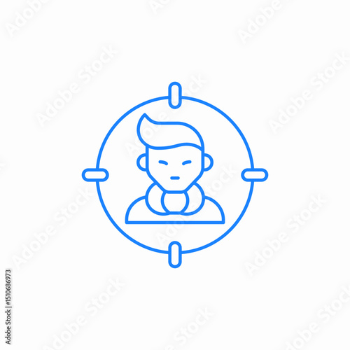 human face scan target icon sign vector