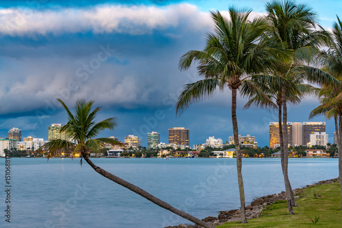 Wallpaper Mural Skyline of buildings at Bal Harbour and Surfside and houses at Bay Harbor Islands, Miami, Florida, United States Torontodigital.ca