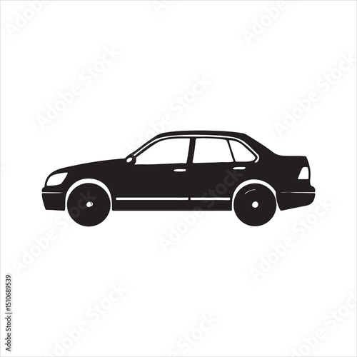 Silhouette of a Sedan Car