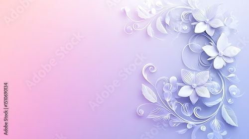 Delicate paper flowers, swirling patterns