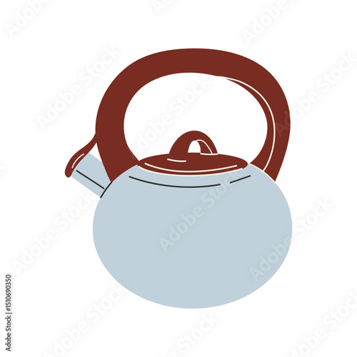 A kettle for boiling water. Kitchen utensils. Flat vector illustration. Isolated.
