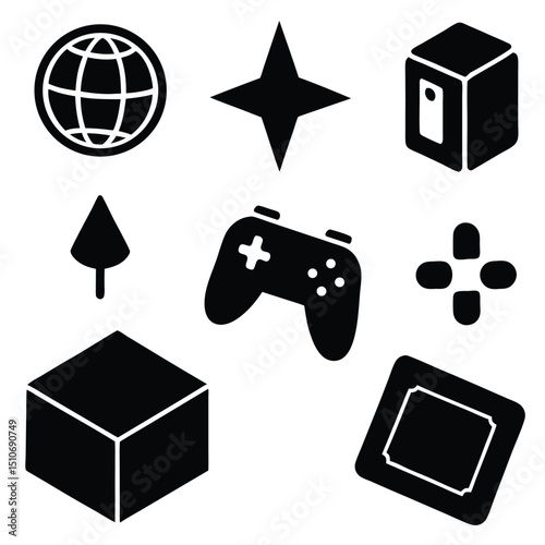 game developer element isolated game storyboard on white background