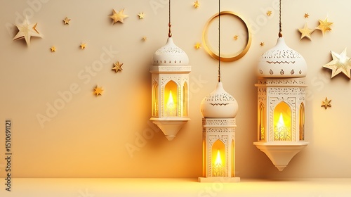 Illuminated lanterns, warm glow