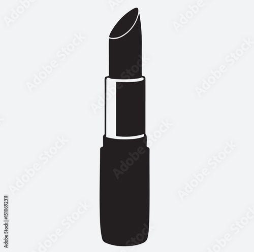 lipstick silhouette vector art illustration, lipstick isolated on white background