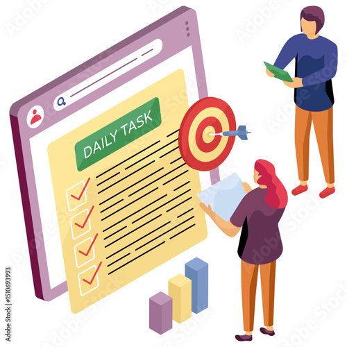 Premium download illustration of daily task
