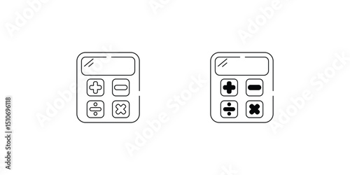Calculator  set icon with white background vector stock illustration