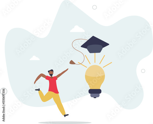 Education or academic help create business idea, skill and knowledge empower creativity concept, character life .
