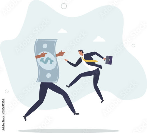 Happy money, rich and achieve financial freedom, success investment, income or salary increase, personal finance concept. character life .