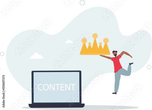 Content strategy for advertising and marketing, brand communication or social media idea, customer engagement concept. character life .