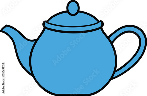 Charming Blue Teapot Illustration A Simple Design for Cozy Vibes