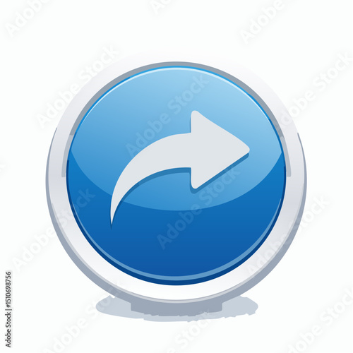 Glossy Blue Share Arrow Button Icon